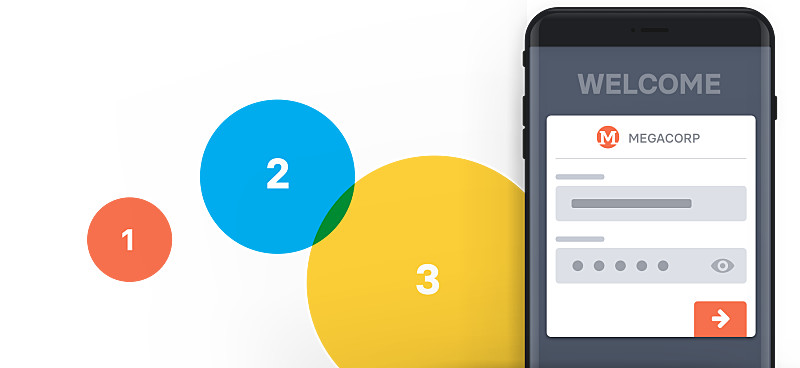 Smartphone with user login screen