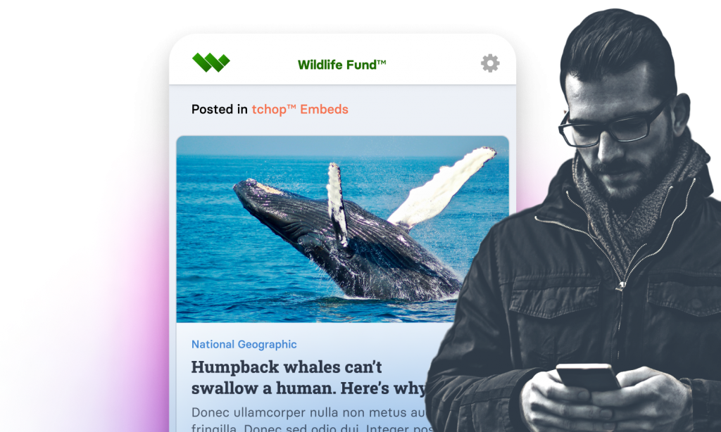 User with smartphone before illustration