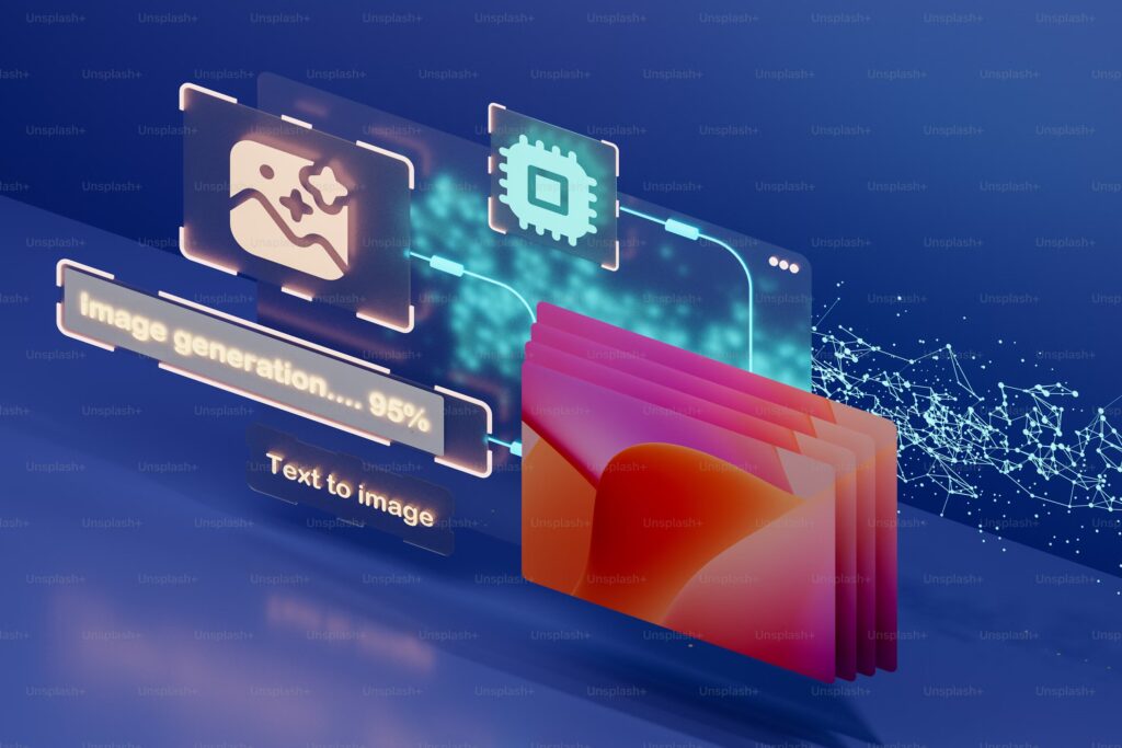 Illustration showing content created by AI elements
